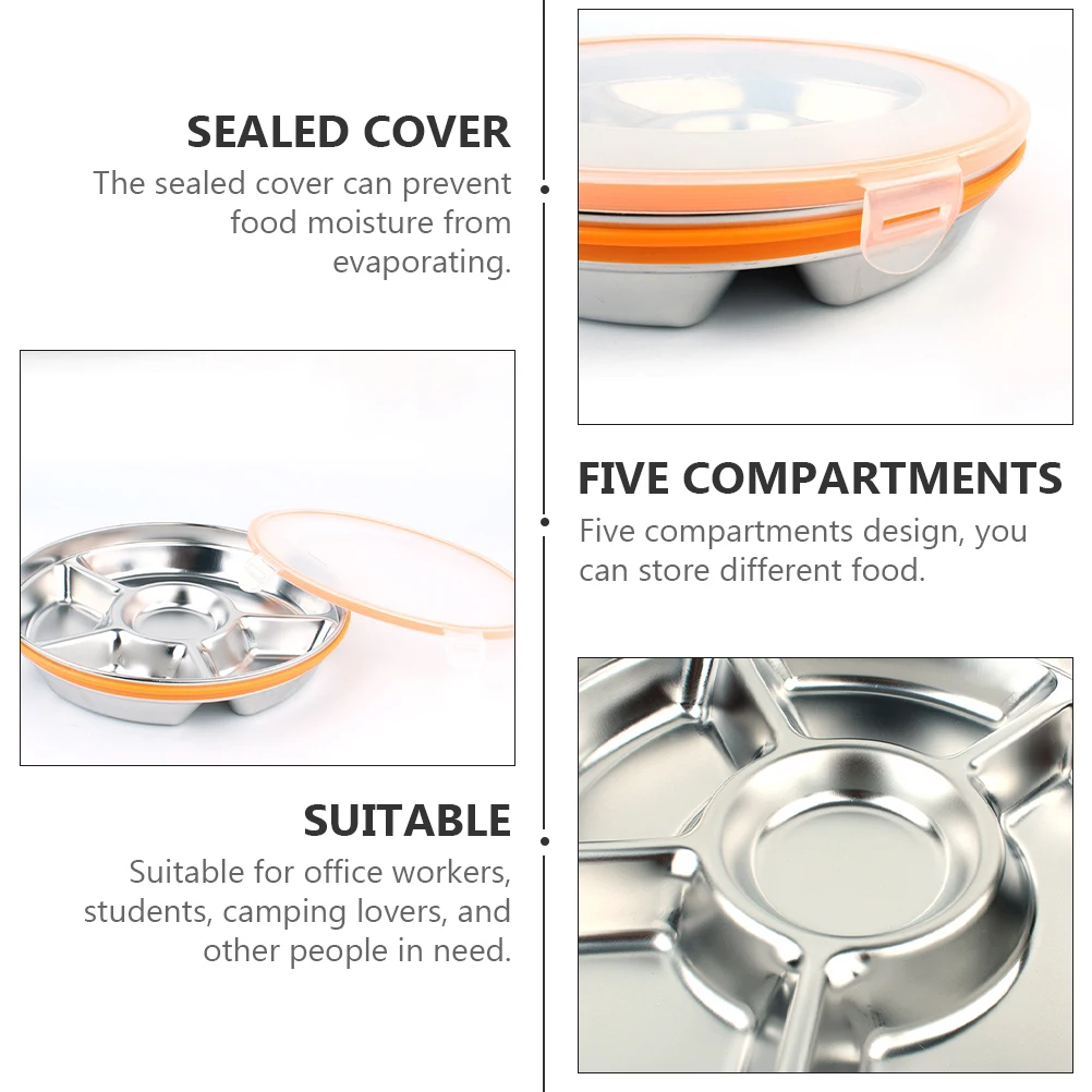 Stainless Steel Lunch Box PP Cover Sealed Food Container Camping Office School Five Compartments Storage Solution
Stainless Steel Lunch Box PP Cover Sealed Food Container Camping Office School Five Compartments Storage Solution