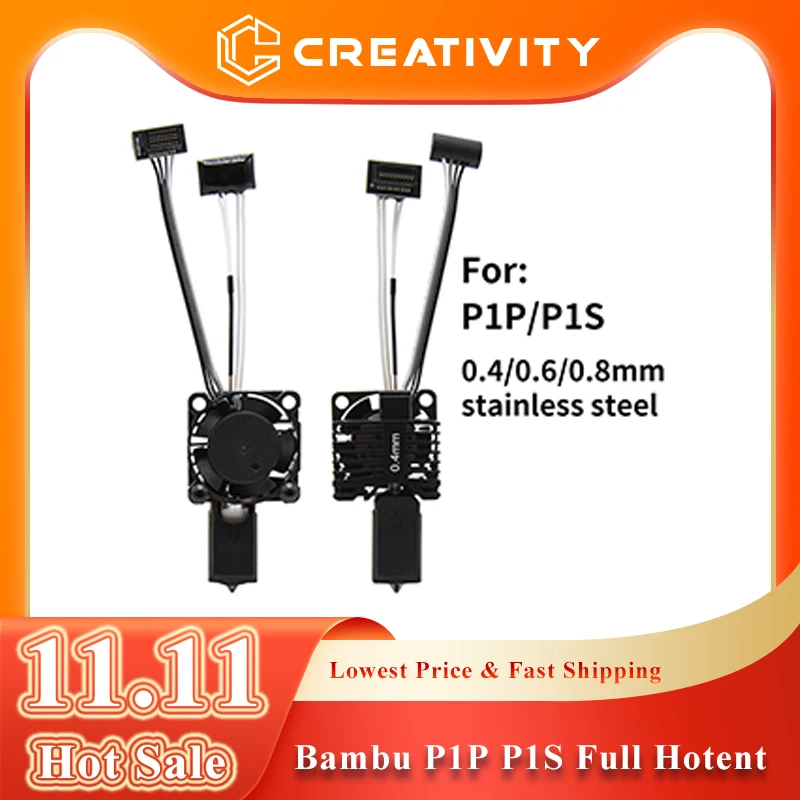 Hotend Assembly for Bambu P1P P1S with Cooling Fan 1M PTFE Tube & 10Pcs PC4-M10 Fittings For P1P 3D Printing Parts
Hotend Assembly for Bambu P1P P1S with Cooling Fan 1M PTFE Tube & 10Pcs PC4-M10 Fittings For P1P 3D Printing Parts