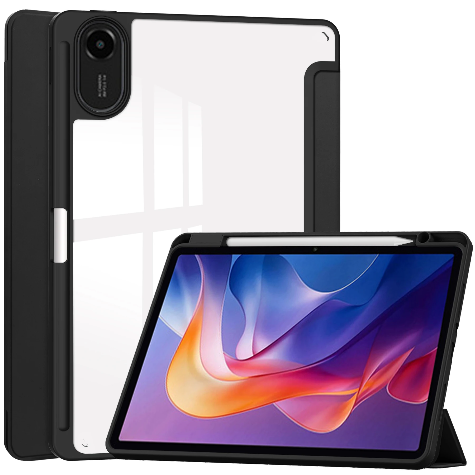 Tablets Case For Redmi Pad2 2025 11 inch Tri-fold Caster Tpu Transparent Back Leather Case with Pen Location
Tablets Case For Redmi Pad2 2025 11 inch Tri-fold Caster Tpu Transparent Back Leather Case with Pen Location