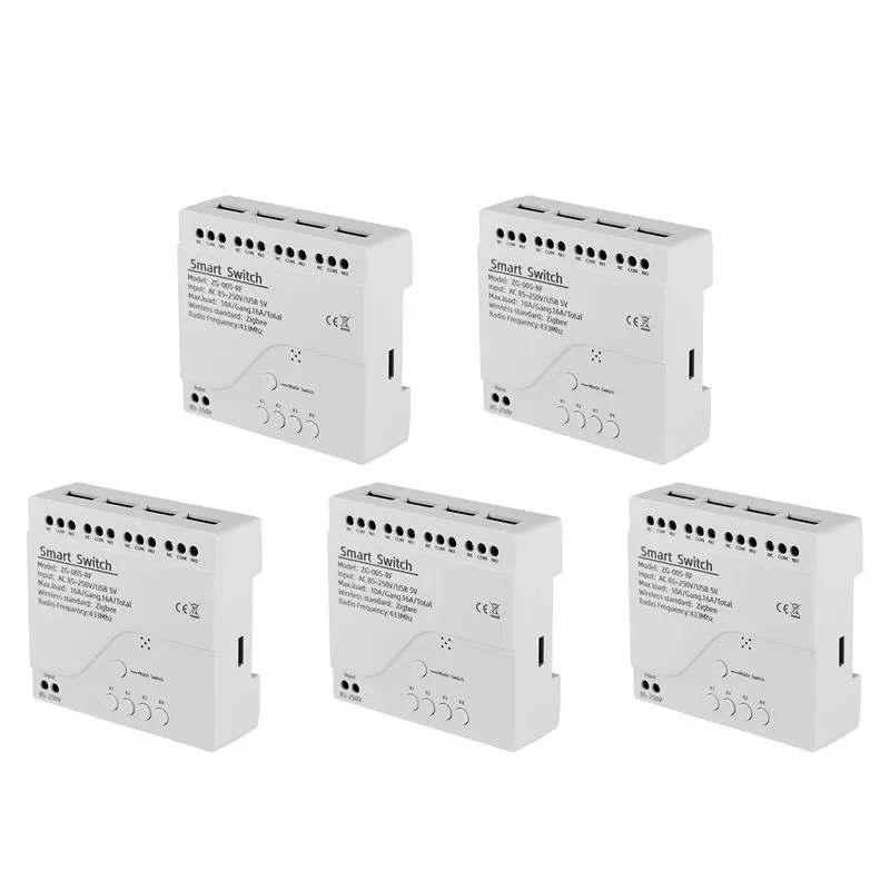 AT05-5X 4 Channels Tuya Zigbee Smart Switch Module RF433 Smart Home Automation DIY Breaker Wireless Relay Voice Control
AT05-5X 4 Channels Tuya Zigbee Smart Switch Module RF433 Smart Home Automation DIY Breaker Wireless Relay Voice Control