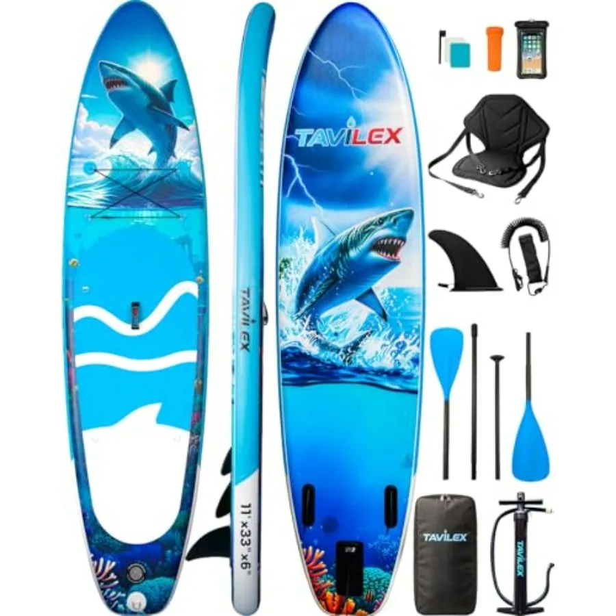 Inflatable Stand Up Paddle Board with Seat for lakes and calm water, PVC material, blue-gray color, ultra-wide 11' x 33 x 6 sta
Inflatable Stand Up Paddle Board with Seat for lakes and calm water, PVC material, blue-gray color, ultra-wide 11' x 33 x 6 sta