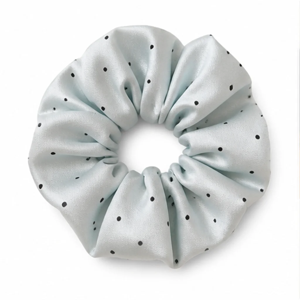 Pale Blue Black Polka Dot Satin-Like Large Scrunchie Handmade Elastic Hair Tie Voluminous Ponytail Holder Fashion Hair
Pale Blue Black Polka Dot Satin-Like Large Scrunchie Handmade Elastic Hair Tie Voluminous Ponytail Holder Fashion Hair