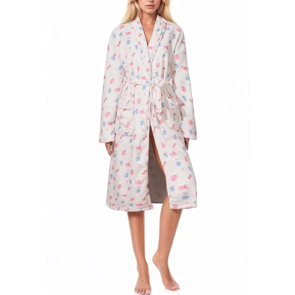 Women Fleece Plush Robes Floral Fruit Print Soft Flannel Bathrobe Christmas Robe Long Bath Robe for Women
Women Fleece Plush Robes Floral Fruit Print Soft Flannel Bathrobe Christmas Robe Long Bath Robe for Women