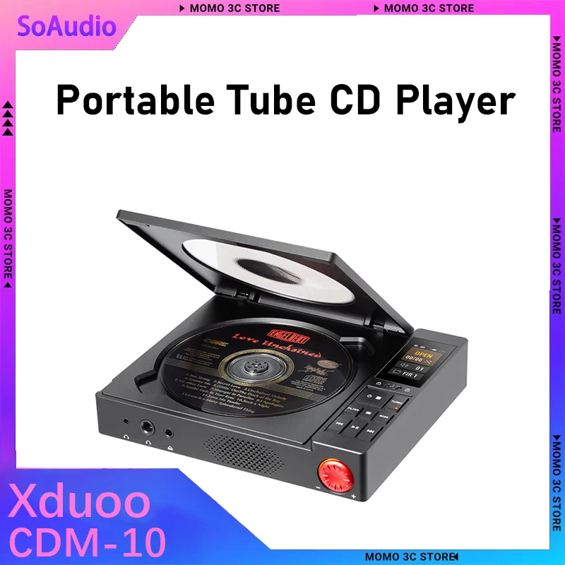 Xduoo CDM-10 Portable Tube CD Player, Dual CS43198 DAC, Dual JAN6418 Vacuum Tubes, 1000mw Output Power, dual anti-vibration
Xduoo CDM-10 Portable Tube CD Player, Dual CS43198 DAC, Dual JAN6418 Vacuum Tubes, 1000mw Output Power, dual anti-vibration