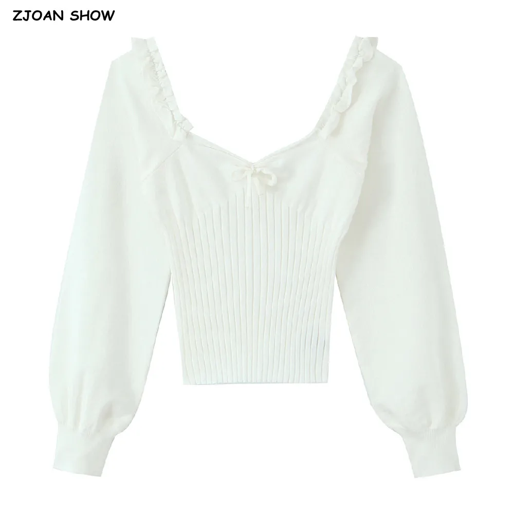 New Spring Palace White Bow V neck Knitted Pullover Sweater Women High Waist Slim Rib Hem Full Bat Sleeve Jumper Short Knitwear
New Spring Palace White Bow V neck Knitted Pullover Sweater Women High Waist Slim Rib Hem Full Bat Sleeve Jumper Short Knitwear