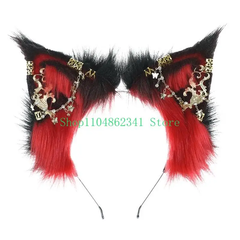 652F Plush Wolf Ear Headband with Alloy Earring Plush Headband for Anime Theme Gatherings Christmas Gift for Girls
652F Plush Wolf Ear Headband with Alloy Earring Plush Headband for Anime Theme Gatherings Christmas Gift for Girls