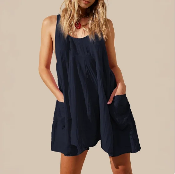 Women's Dress 2026 Spring Summer New Solid Color U-Neck Sleevelss Sexy Backless Pocket Design Loose Casual Mini Dress
Women's Dress 2026 Spring Summer New Solid Color U-Neck Sleevelss Sexy Backless Pocket Design Loose Casual Mini Dress