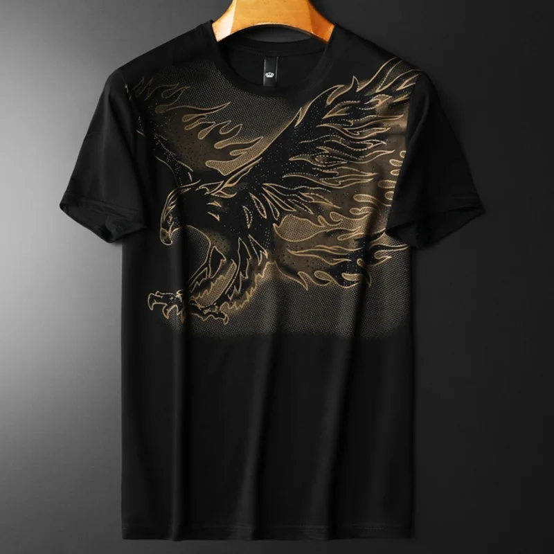 Hot Drill Animal Eagle Pattern T Shirt Men Short Sleeve Casual O Neck Streetwear Tshirt Retro Rhinestones Breathable Tee
Hot Drill Animal Eagle Pattern T Shirt Men Short Sleeve Casual O Neck Streetwear Tshirt Retro Rhinestones Breathable Tee