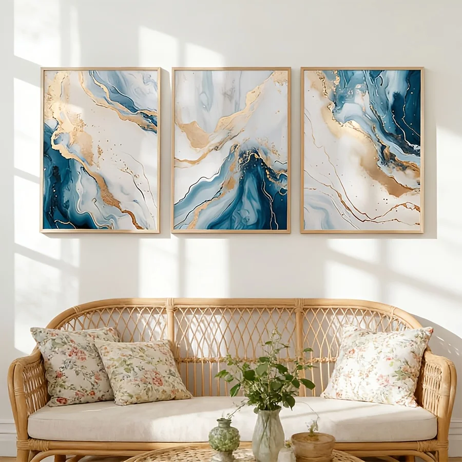 Blue Golden Marble Abstract Canvas Wall Art Modern Luxury Fluid Ink Geode Prints Minimalist Boho Home Decoration Frameless 3PCS
Blue Golden Marble Abstract Canvas Wall Art Modern Luxury Fluid Ink Geode Prints Minimalist Boho Home Decoration Frameless 3PCS