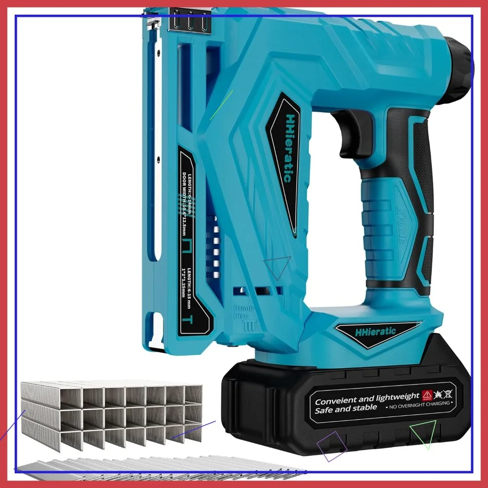 3/8" Cordless Nail Gun with 18V Battery, 2-in-1 Brad Nailer & Stapler, 2000PCS Fasteners for DIY
3/8" Cordless Nail Gun with 18V Battery, 2-in-1 Brad Nailer & Stapler, 2000PCS Fasteners for DIY