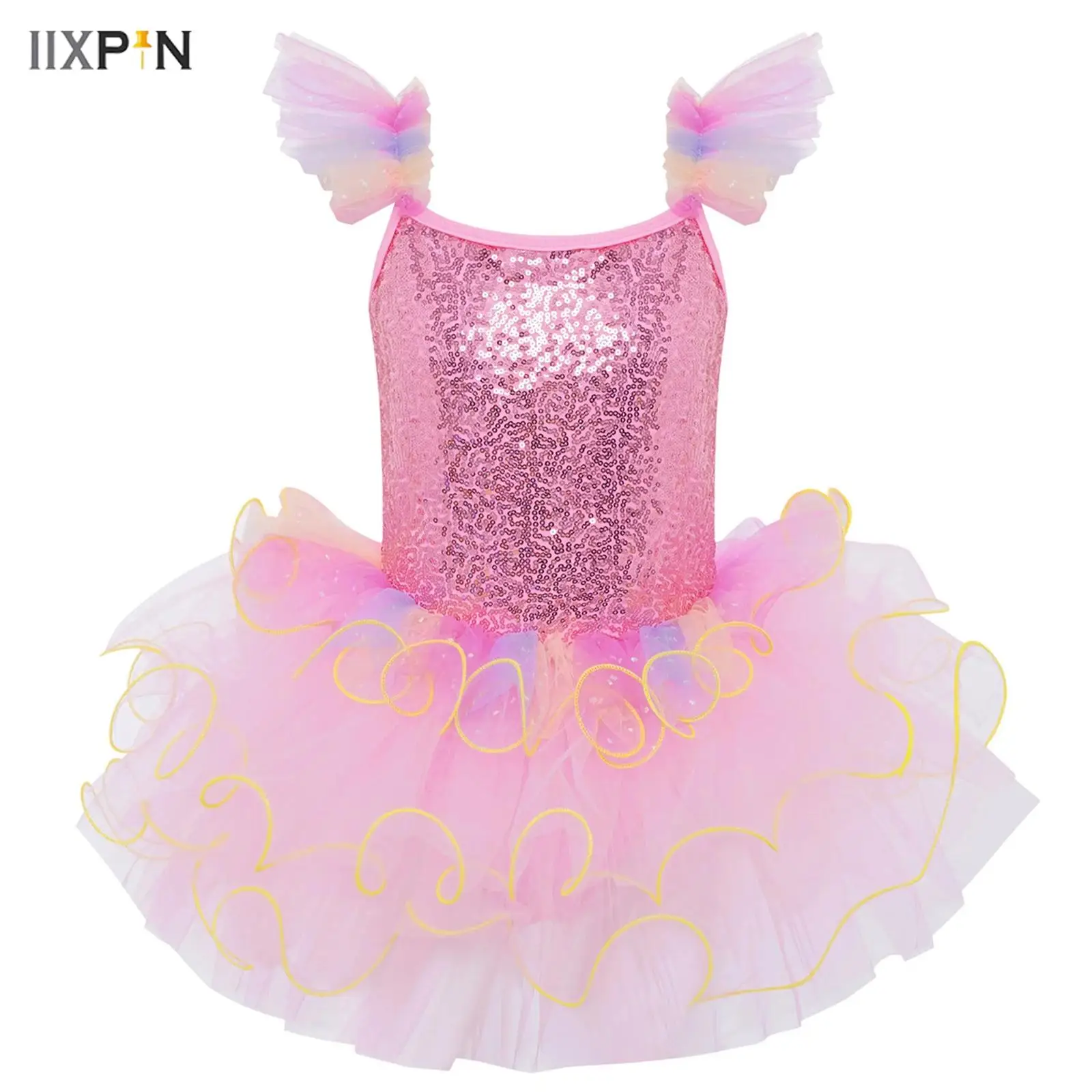 Kids Girls Ballet Tutu Dress Ruffled Sleeves Shiny Sequins Bodice Tulle Layered Dance Dress for Ballerina Performance Dancewear
Kids Girls Ballet Tutu Dress Ruffled Sleeves Shiny Sequins Bodice Tulle Layered Dance Dress for Ballerina Performance Dancewear