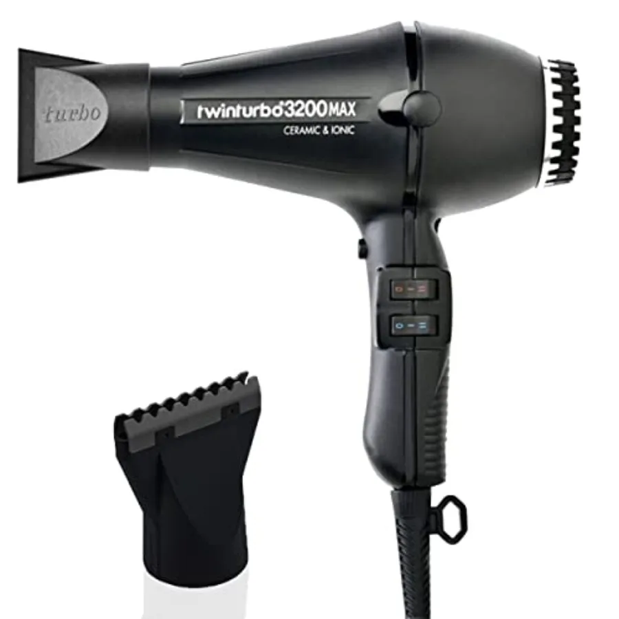 Professional HighSpeed Blow Dryer with Turbo Power Twin Turbo 3200 MAX Ceramic Ionic Technology and Hot Blow Attachment for Smo
Professional HighSpeed Blow Dryer with Turbo Power Twin Turbo 3200 MAX Ceramic Ionic Technology and Hot Blow Attachment for Smo