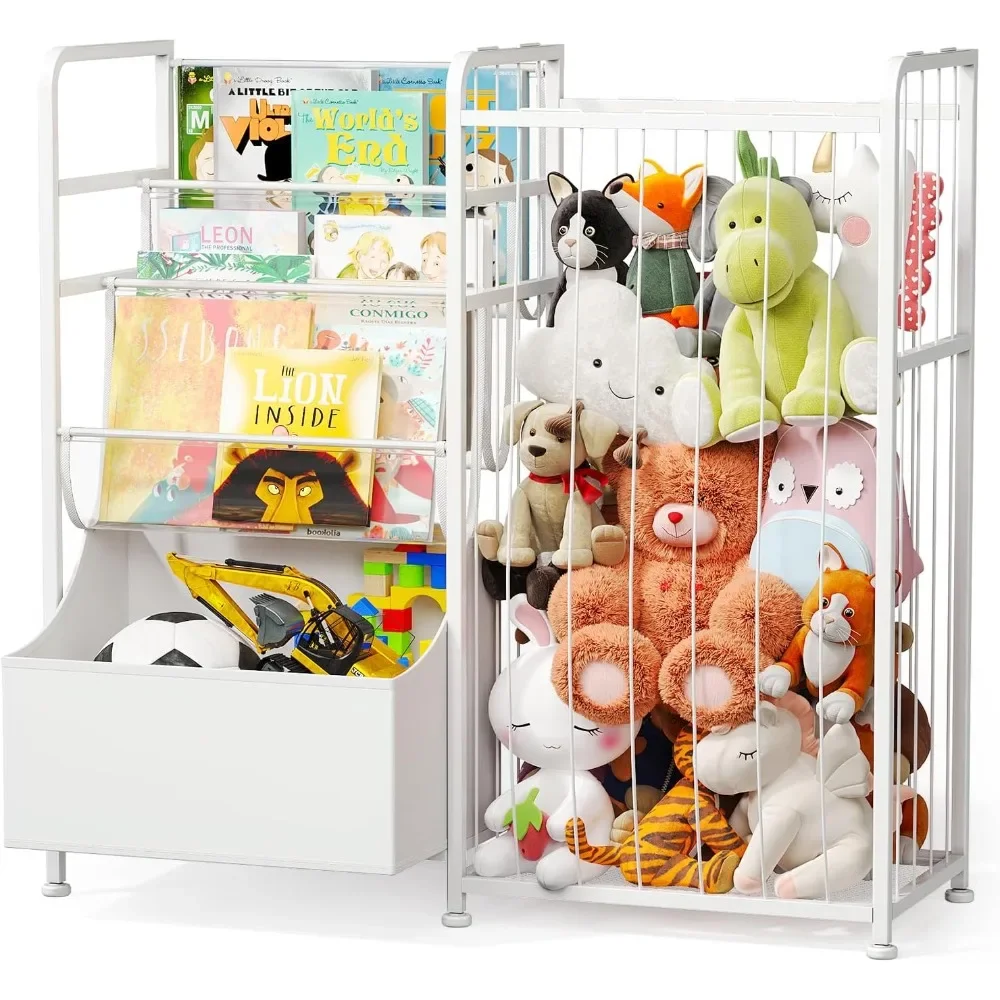 Kids Bookshelf and Stuffed Animal Storage - Multi-Function Nursery Book Shelves with Leather Toy Box and Display, Toy Organizer
Kids Bookshelf and Stuffed Animal Storage - Multi-Function Nursery Book Shelves with Leather Toy Box and Display, Toy Organizer