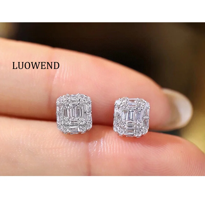 LUOWEND 100% 18K White Gold Earrings Elegant Square Design 0.54carat Real Natural Diamond Stud Earrings for Women Party Jewelry
LUOWEND 100% 18K White Gold Earrings Elegant Square Design 0.54carat Real Natural Diamond Stud Earrings for Women Party Jewelry