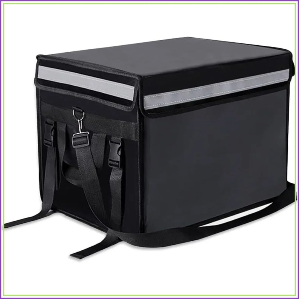 Insulated Food Delivery Bag 16.5x11.4x11.8", Waterproof & Foldable with Divider, Holds 6 Pizza Boxes, Commercial Grade
Insulated Food Delivery Bag 16.5x11.4x11.8", Waterproof & Foldable with Divider, Holds 6 Pizza Boxes, Commercial Grade
