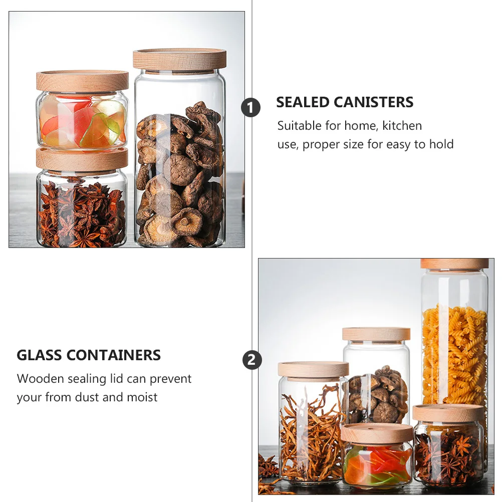 Wooden Cover Glass Jar Sealed Canisters Food Storage Containers Clear Glass Material Use Home Kitchen Proper Size Easy
Wooden Cover Glass Jar Sealed Canisters Food Storage Containers Clear Glass Material Use Home Kitchen Proper Size Easy