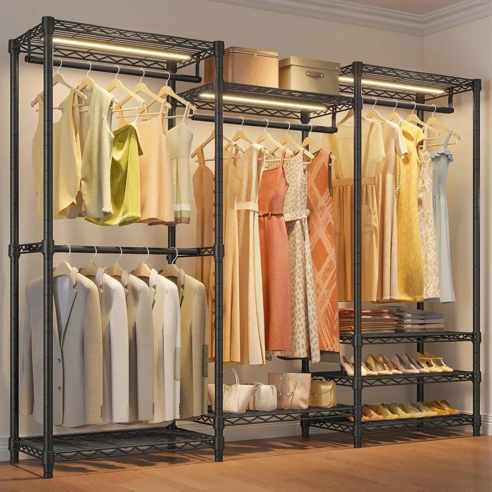 Garment Rack Heavy Duty Clothes Rack with Dimmable LED Lights, 3000K Warm White, Portable Closet Wardrobe Freestanding
Garment Rack Heavy Duty Clothes Rack with Dimmable LED Lights, 3000K Warm White, Portable Closet Wardrobe Freestanding