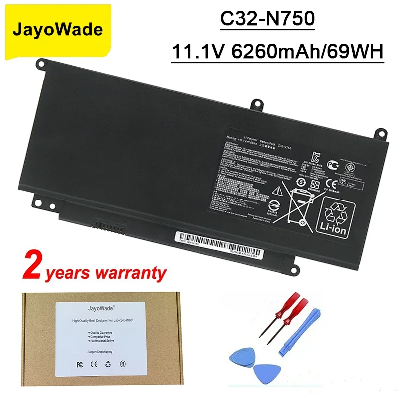 Новейшая батарея C32-N750 для ноутбуков ASUS N750 N750J N750JK N750JV N750Y47JK-SL N750Y47JV-SL 11.1V 6260mAh 69WH C32-N750
Новейшая батарея C32-N750 для ноутбуков ASUS N750 N750J N750JK N750JV N750Y47JK-SL N750Y47JV-SL 11.1V 6260mAh 69WH C32-N750
