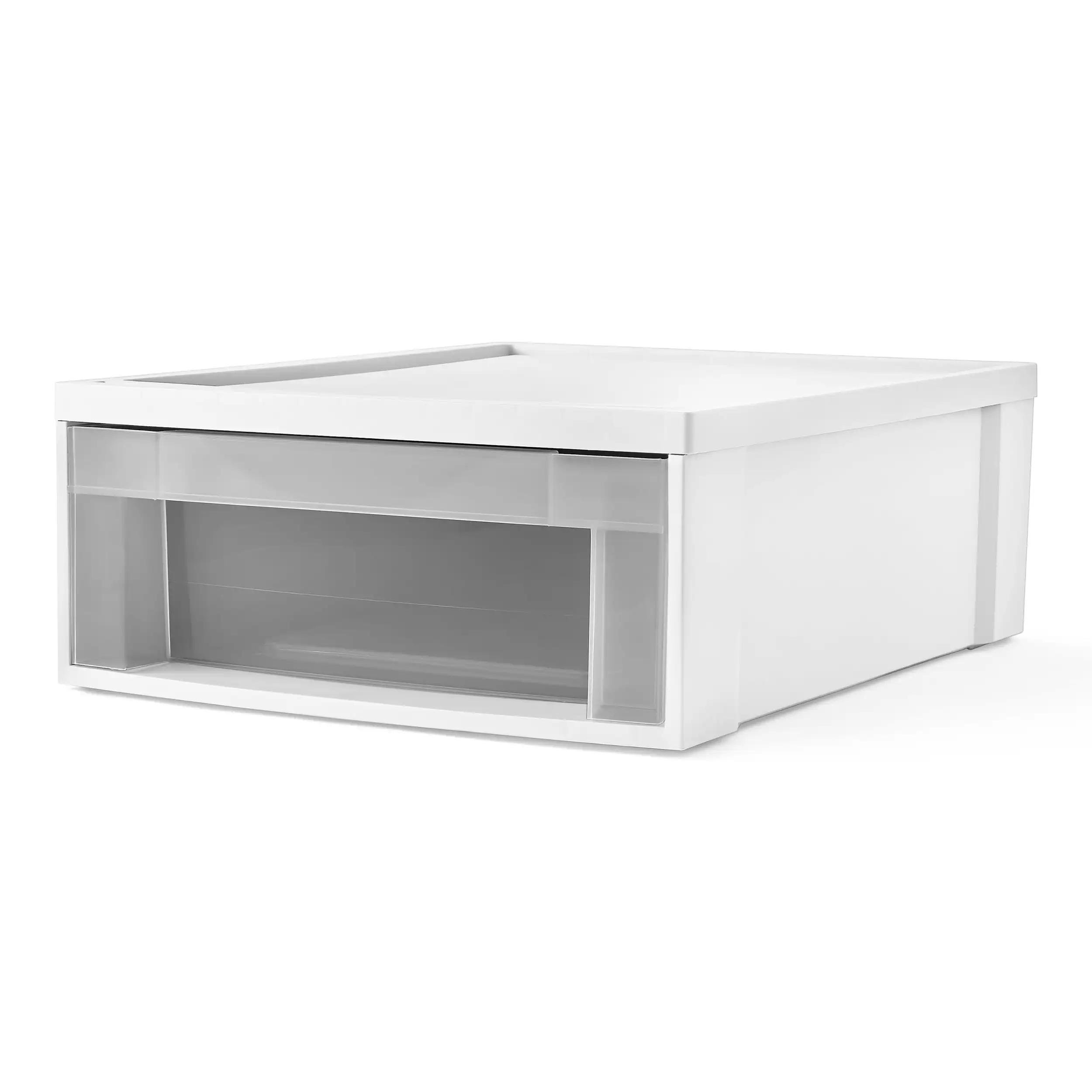 Small Stackable Storage Drawer, 19.75" x 15.5", White 
Small Stackable Storage Drawer, 19.75" x 15.5", White