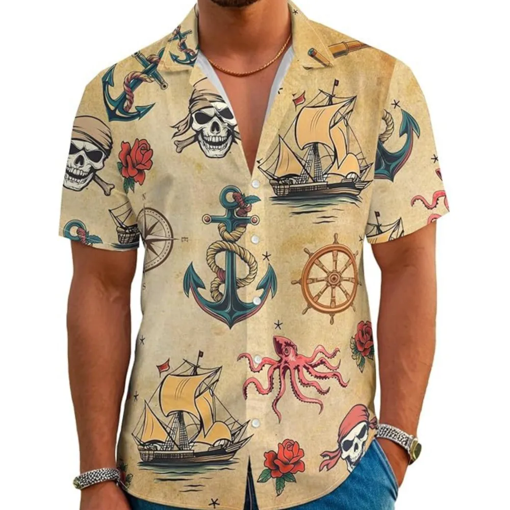 Trendy Menswear Clothing Shirt Printed Men's Shirts Color Colorful Short Sleeves Tops Simple Style Casual All-match Comfortable
Trendy Menswear Clothing Shirt Printed Men's Shirts Color Colorful Short Sleeves Tops Simple Style Casual All-match Comfortable