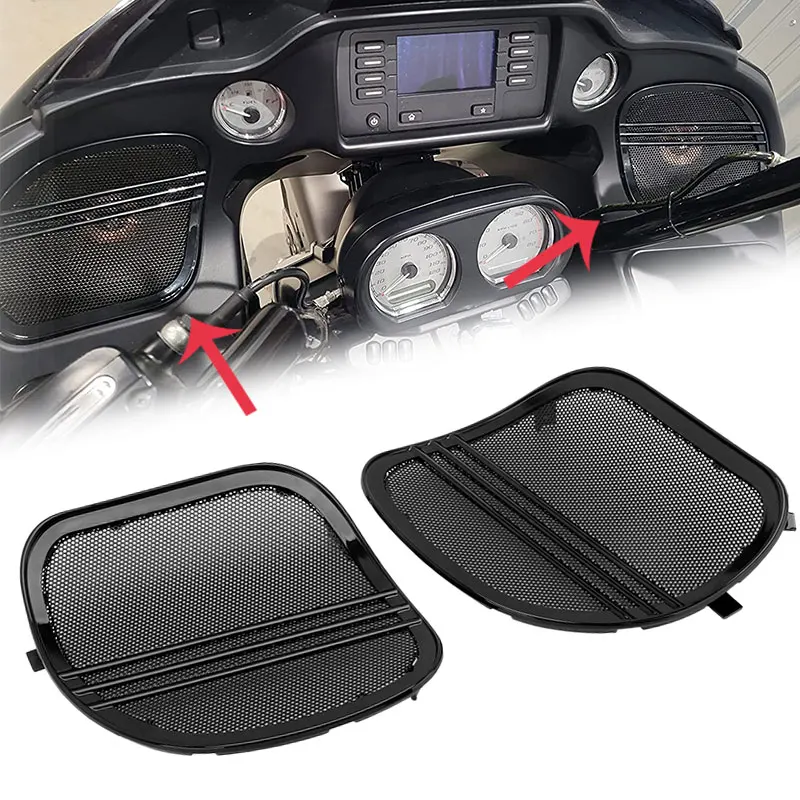 Motorcycle Black Tri-Line Speaker Grills Cover Trim Mesh For Harley Touring Road Glide Limited FLTRK Special FLTRXS 2015-UP
Motorcycle Black Tri-Line Speaker Grills Cover Trim Mesh For Harley Touring Road Glide Limited FLTRK Special FLTRXS 2015-UP