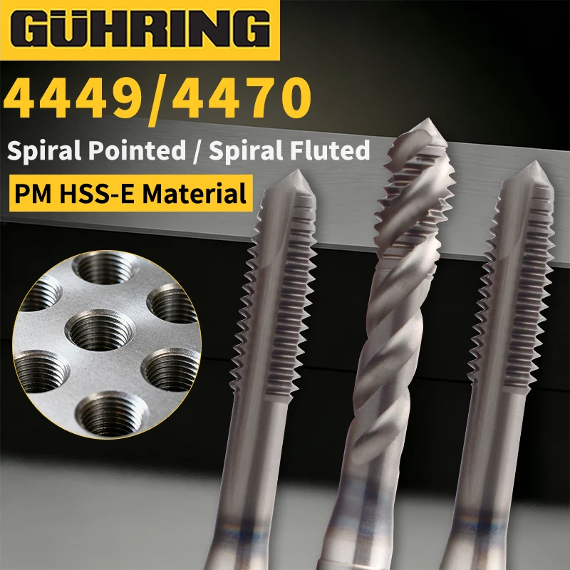 German GUHRING JIS Standard HSSE-PM 4449 Spiral Fluted Tap/4470 Spiral Pointed Tap M3-M12 Machine Screw Thread Tap 1PCS
German GUHRING JIS Standard HSSE-PM 4449 Spiral Fluted Tap/4470 Spiral Pointed Tap M3-M12 Machine Screw Thread Tap 1PCS