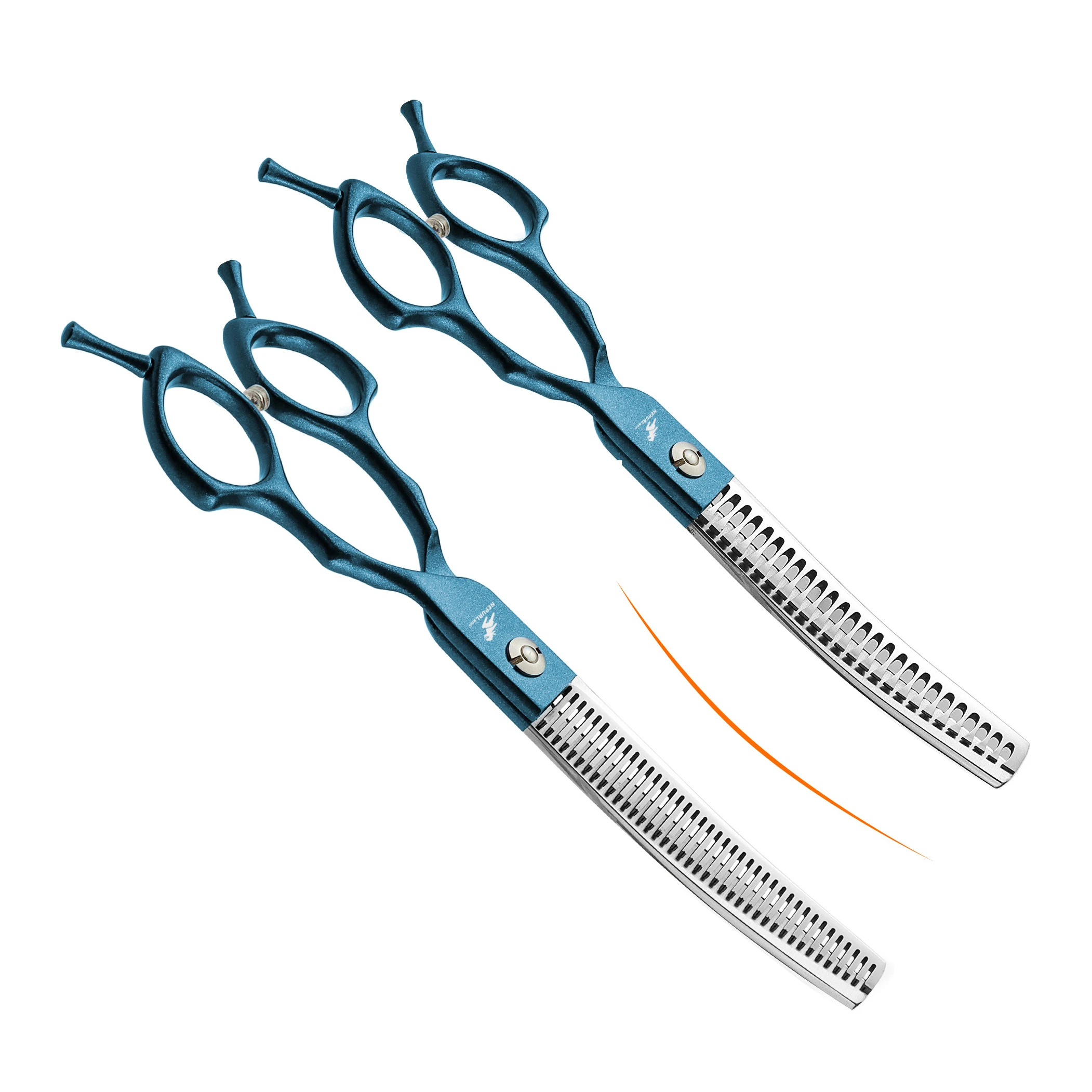Dog Curved Chunker Scissors Japan Stainless 6.5" Blue Professional Pet Scissors Hairdressing Curve Thinning Scissors for Groomer
Dog Curved Chunker Scissors Japan Stainless 6.5" Blue Professional Pet Scissors Hairdressing Curve Thinning Scissors for Groomer