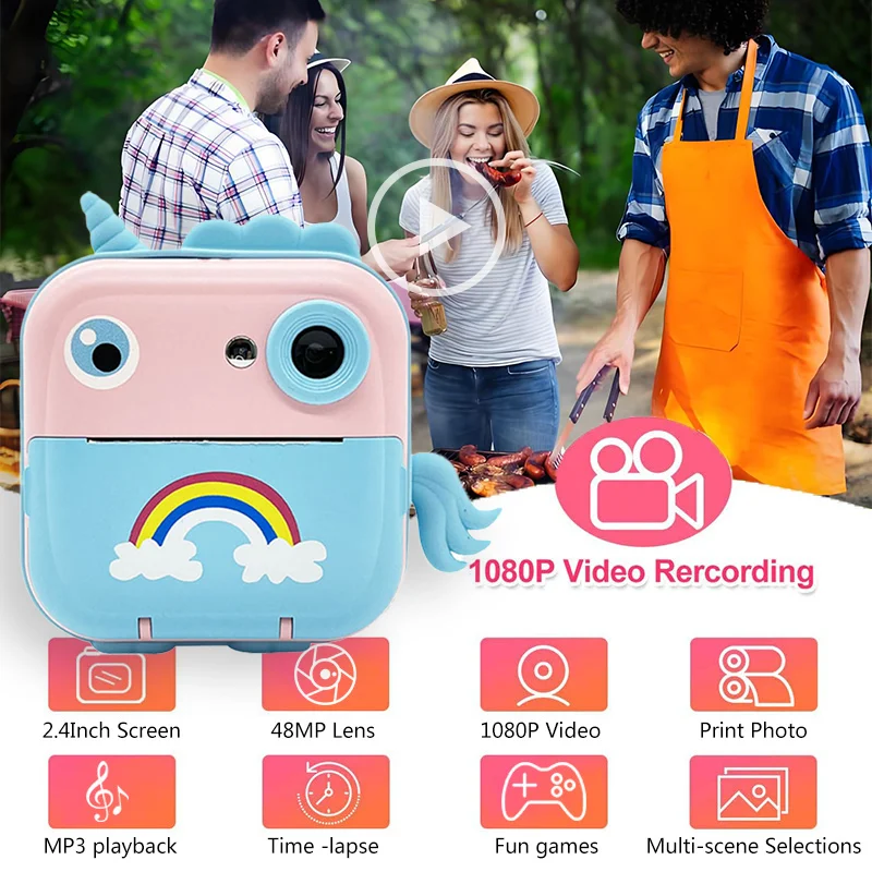 Instant Print Camera, a Camera for Kids, Featuring Dual 1080P HD Cameras, a High-Capacity 1200Mah Battery, Two Printing Mode
Instant Print Camera, a Camera for Kids, Featuring Dual 1080P HD Cameras, a High-Capacity 1200Mah Battery, Two Printing Mode