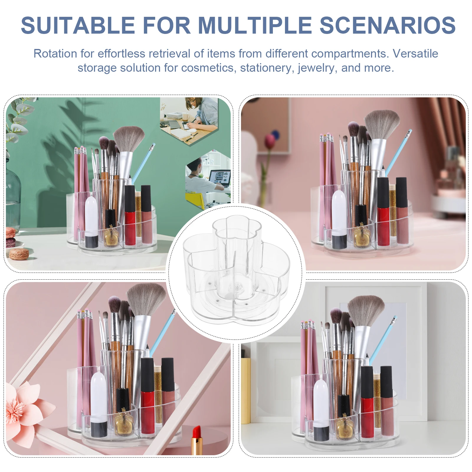 Makeup Brush Storage Organizer Holder Rotating Turntable Pen Stationery Jewelry Box Home Decor Desk Office Bedroom Tidy
Makeup Brush Storage Organizer Holder Rotating Turntable Pen Stationery Jewelry Box Home Decor Desk Office Bedroom Tidy