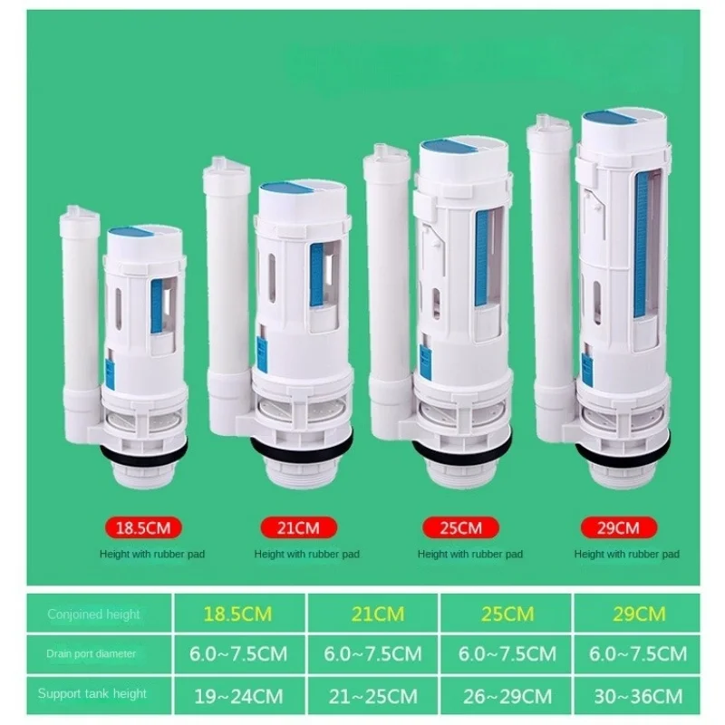 Разделенный сливной клапан для унитаза, двухкнопочный выпускной клапан для туалетной воды, фитинги для резервуара для воды с двойным смывом, сливной бачок
Разделенный сливной клапан для унитаза, двухкнопочный выпускной клапан для туалетной воды, фитинги для резервуара для воды с двойным смывом, сливной бачок