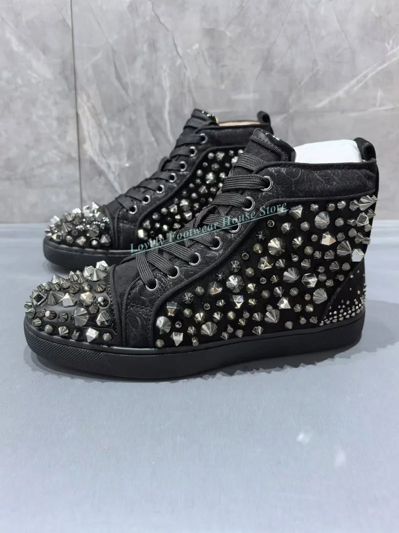Sexy Spike Woman Men Lovers Black Ankle Boots Comfortable Flat Heel Female Men Round Toe Lace Up Casual Short Boots Shoes
Sexy Spike Woman Men Lovers Black Ankle Boots Comfortable Flat Heel Female Men Round Toe Lace Up Casual Short Boots Shoes