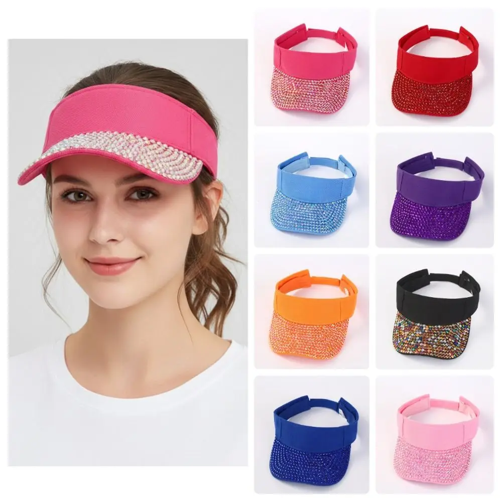 Fashionable Breathable Empty Top Hat Candy Colored with Embedded Rhinestones Diamond Encrusted Hat Wide Brim Sun Hat Summer
Fashionable Breathable Empty Top Hat Candy Colored with Embedded Rhinestones Diamond Encrusted Hat Wide Brim Sun Hat Summer