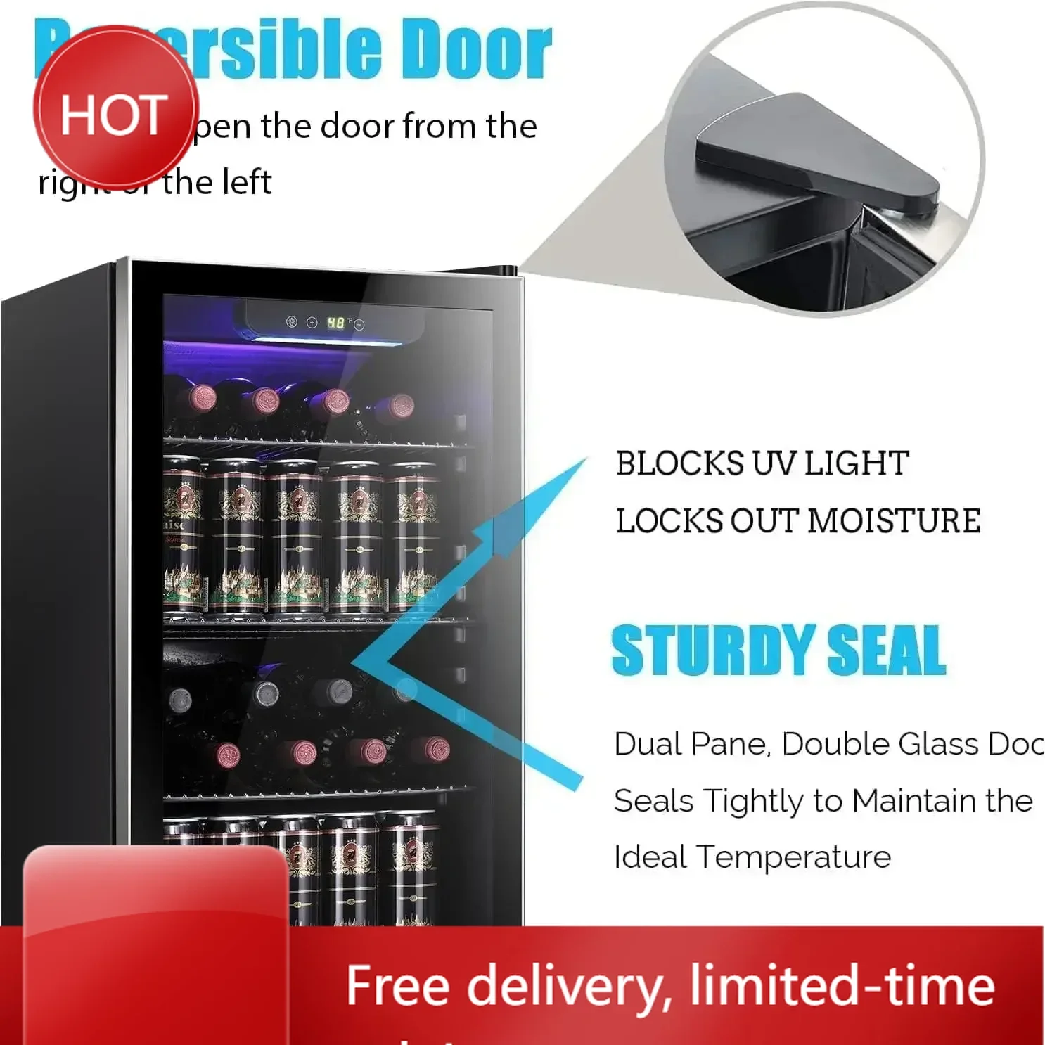 Ограниченное предложение: 26 бутылок, 130 банок. Мини-холодильник для вина/напитков, винный шкаф, мини-винный погреб, холодильник для пива и газировки с прозрачной стеклянной дверцей, барный холодильник Q
Ограниченное предложение: 26 бутылок, 130 банок. Мини-холодильник для вина/напитков, винный шкаф, мини-винный погреб, холодильник для пива и газировки с прозрачной стеклянной дверцей, барный холодильник Q