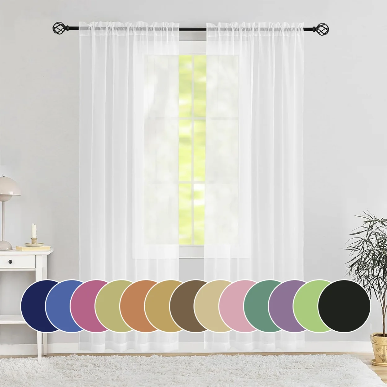 Kurtain Elegant Ivory Voile Sheer Curtains with Rod Pocket Textured Window Treatment for Sliding Glass Door/B Window Much Colors
Kurtain Elegant Ivory Voile Sheer Curtains with Rod Pocket Textured Window Treatment for Sliding Glass Door/B Window Much Colors