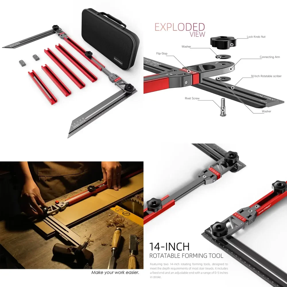 WAP01 Upgraded Red-Gray Stair Tread Template Tool for Garden Hand Projects Improved Measurement Shelf Layout Tool for
WAP01 Upgraded Red-Gray Stair Tread Template Tool for Garden Hand Projects Improved Measurement Shelf Layout Tool for