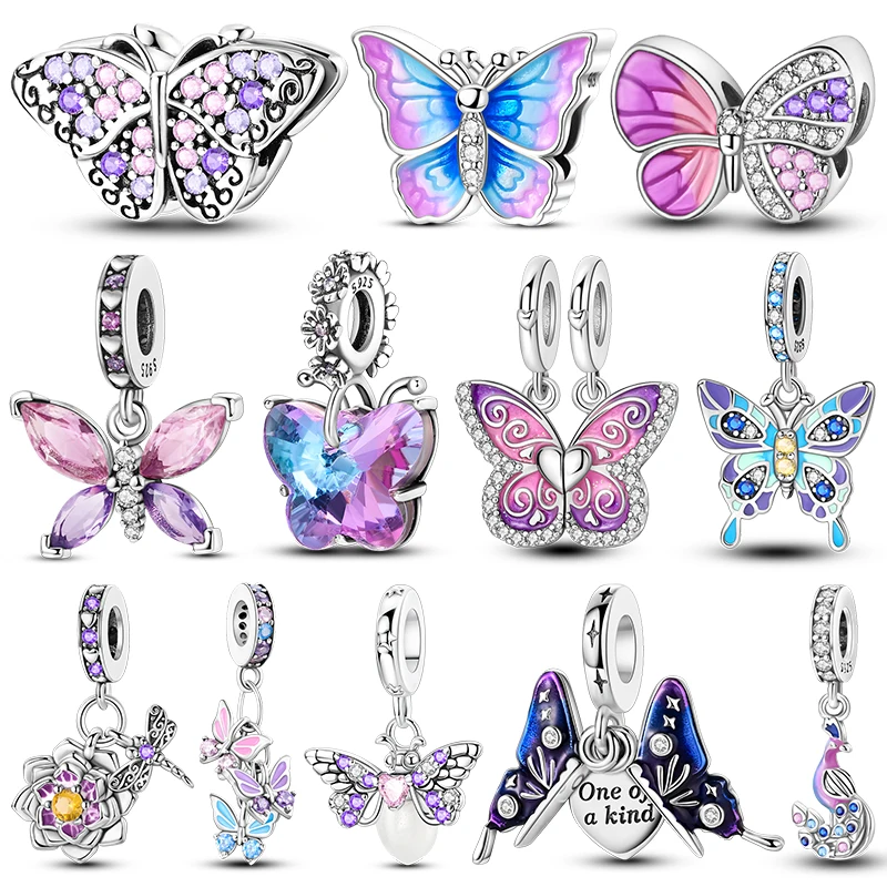 Charms Silver 925 Color Butterfly Shape Dangle Charm Beads Fits 3mm Bracelets Necklace For Women Purple Pendant Jewelry Making
Charms Silver 925 Color Butterfly Shape Dangle Charm Beads Fits 3mm Bracelets Necklace For Women Purple Pendant Jewelry Making