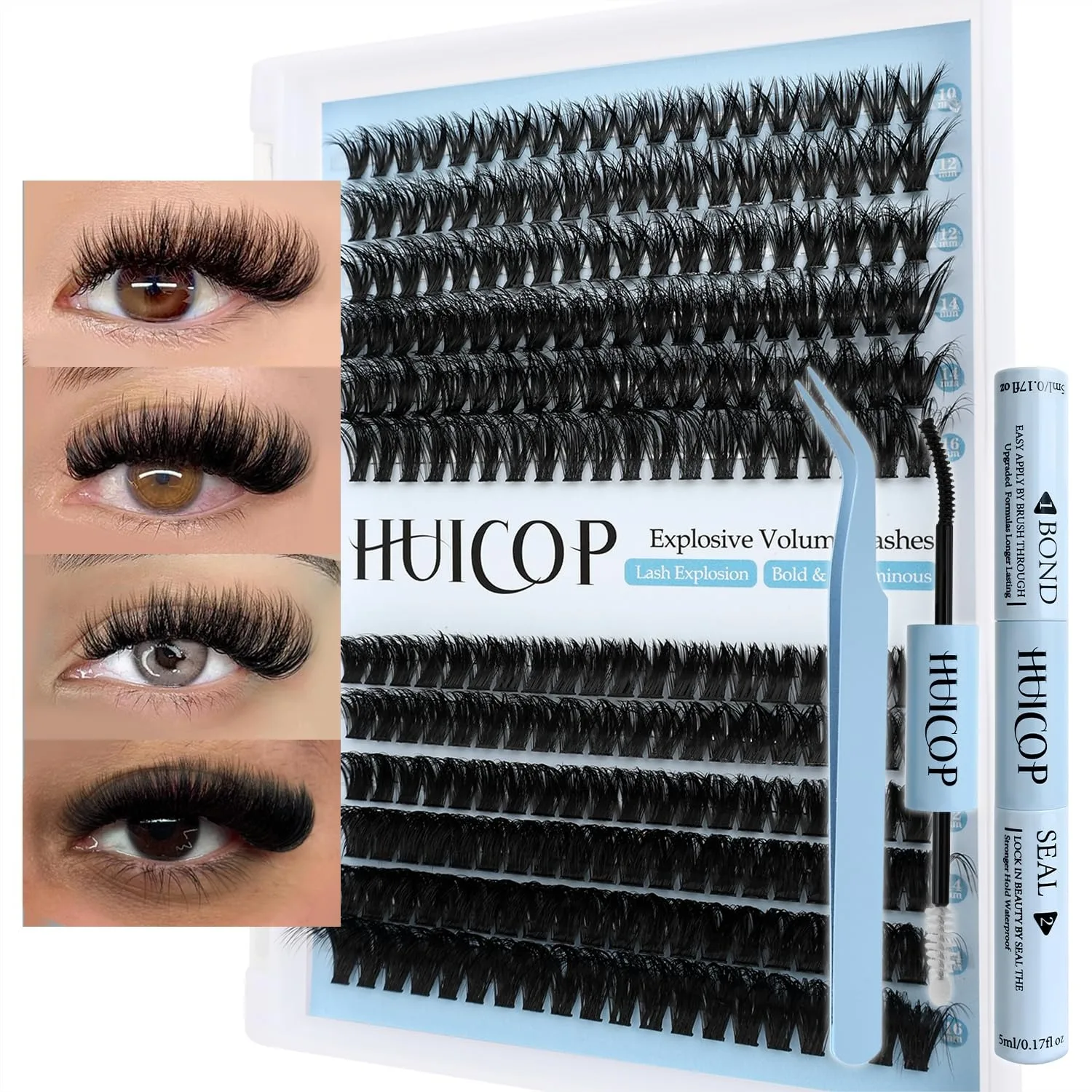 60D+80D Eyelash Extensions Kit 240pcs 3D Fluffy Thick Cluster Lashes with Bond, Seal & Tweezers for Beginners
60D+80D Eyelash Extensions Kit 240pcs 3D Fluffy Thick Cluster Lashes with Bond, Seal & Tweezers for Beginners