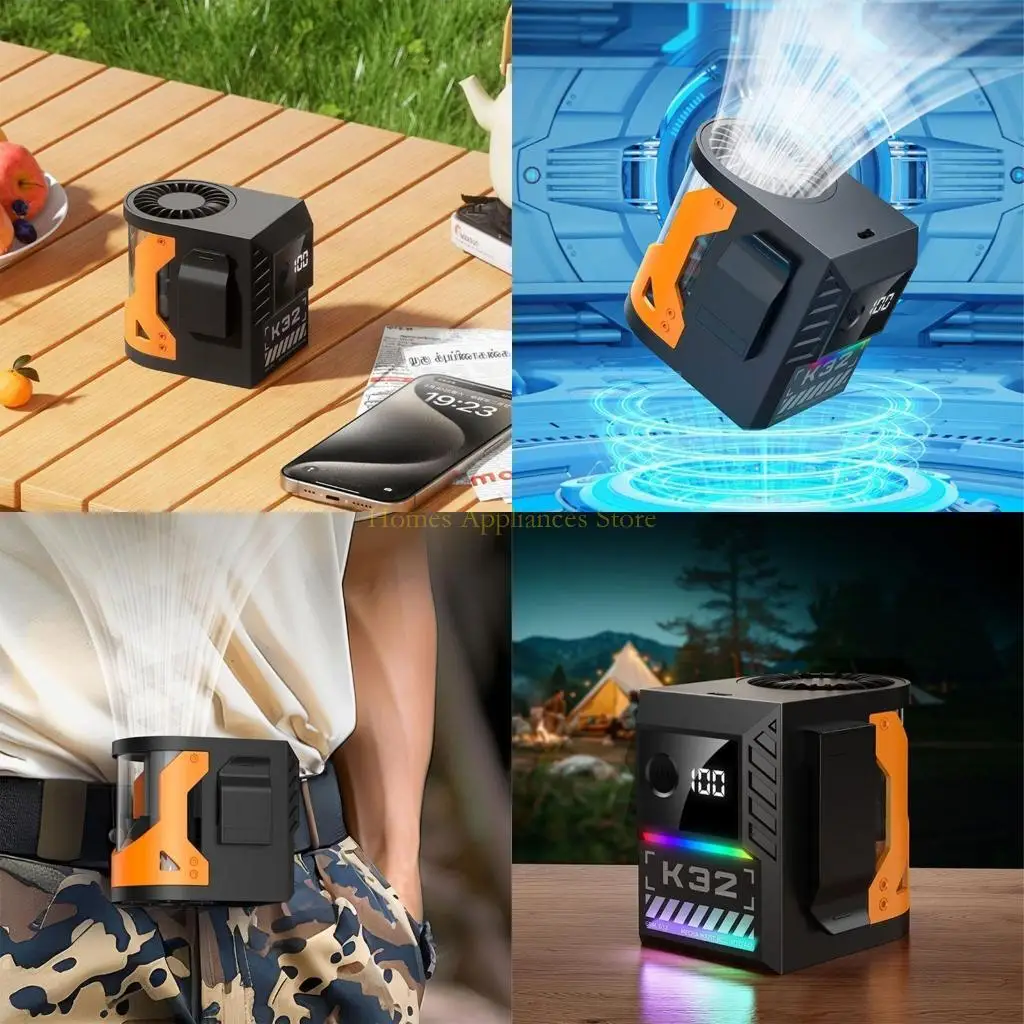 D0AB Wearable Fan 3600mAh Waist Fan Clip Fan Rechargable Cooling Fan Plastic Texture
D0AB Wearable Fan 3600mAh Waist Fan Clip Fan Rechargable Cooling Fan Plastic Texture