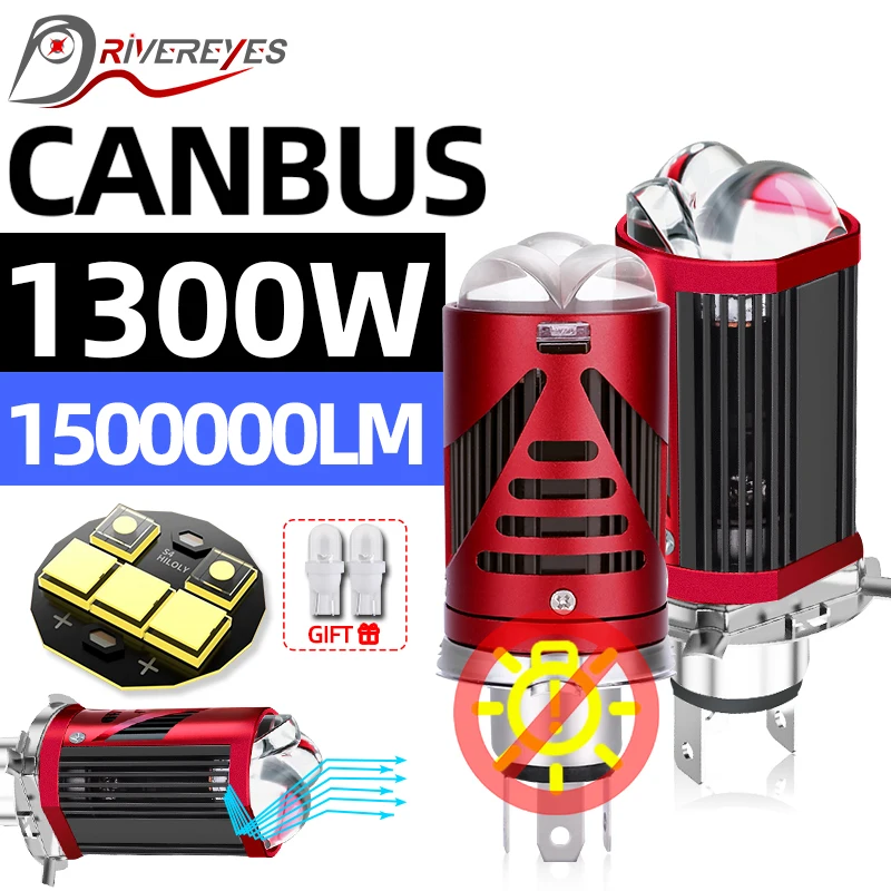 H4 LED Canbus Car Headlight Bulbs Moto Lamp 1500000LM 1300W High Low Beam Automobile 1:1 Mini Diode Turbo Fan Lamp CSP Chips 12V
H4 LED Canbus Car Headlight Bulbs Moto Lamp 1500000LM 1300W High Low Beam Automobile 1:1 Mini Diode Turbo Fan Lamp CSP Chips 12V