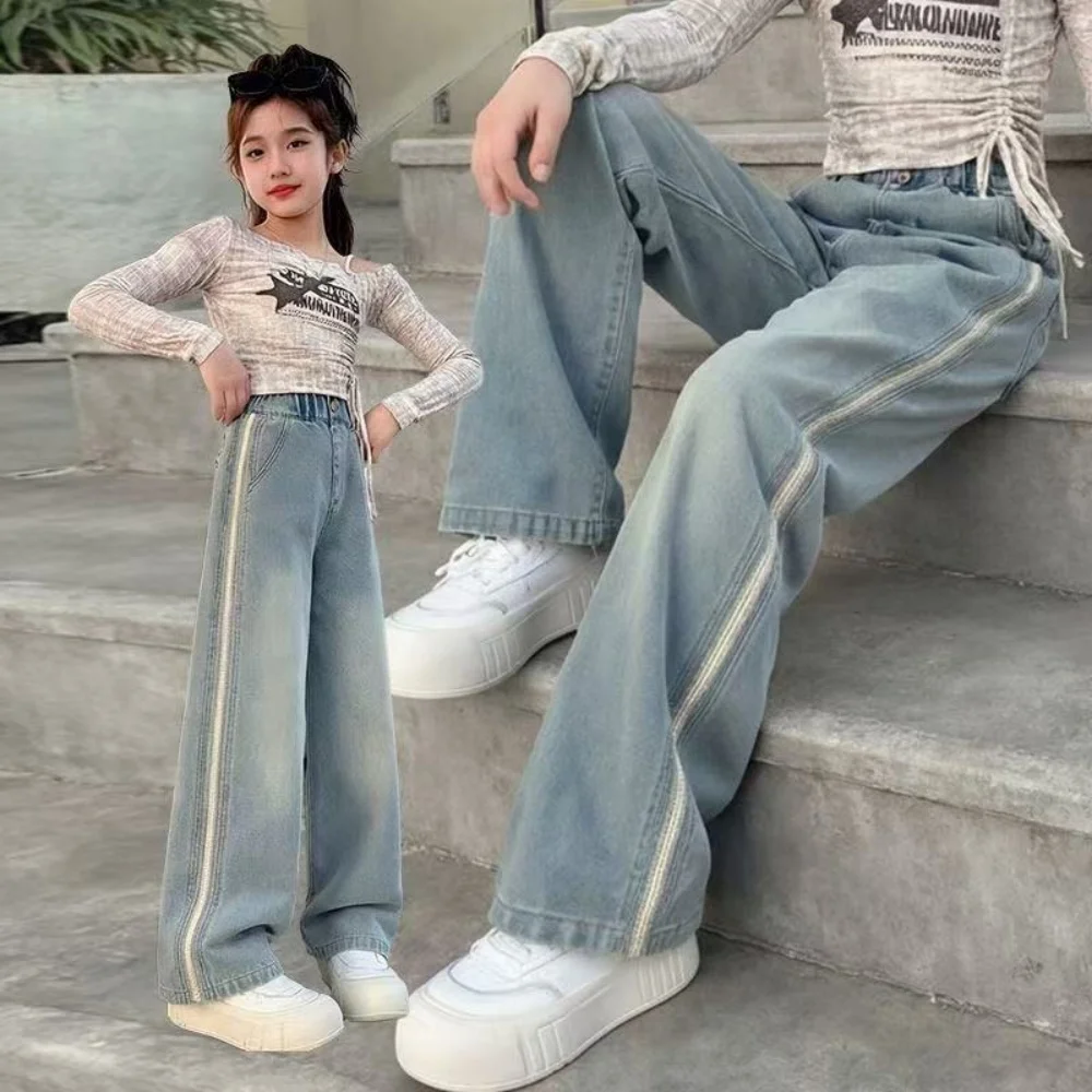 Girls Jeans Spring Autumn New Style Children's Korean Wide Leg Pants Loose Straight Long Trousers
Girls Jeans Spring Autumn New Style Children's Korean Wide Leg Pants Loose Straight Long Trousers