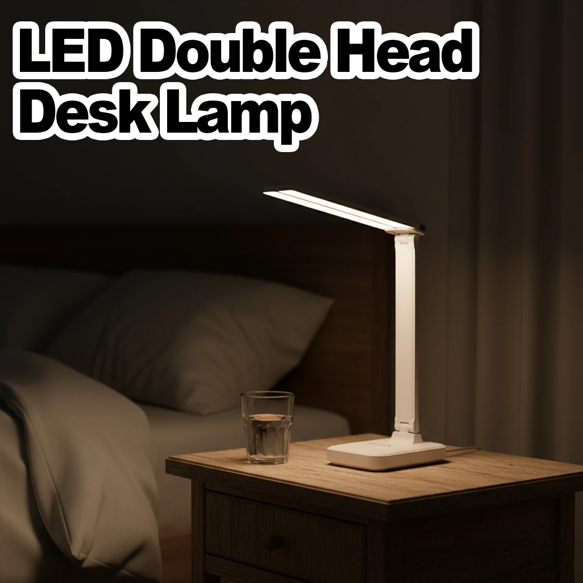 Table Lamp Double Head LED Cordless Desk Light Rechargeable Touch Control Dimmable Eye-Care Reading Lamp for Kids Bedside White
Table Lamp Double Head LED Cordless Desk Light Rechargeable Touch Control Dimmable Eye-Care Reading Lamp for Kids Bedside White
