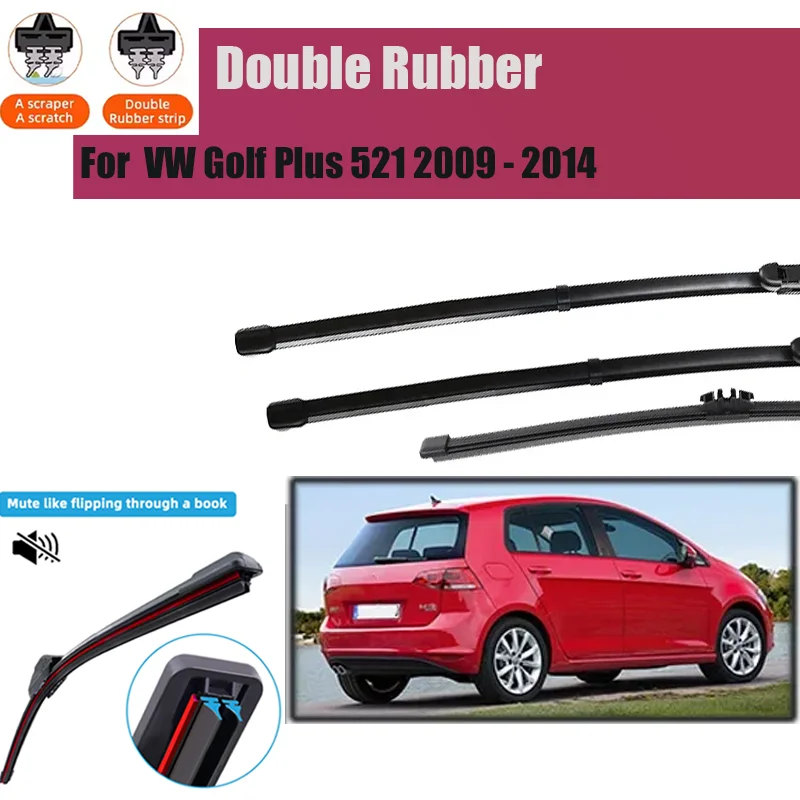 Wiper Front & Rear Wiper Blades For VW Golf Plus 521 2009 - 2014 Windshield Windscreen Window Rain Brushes replacement three
Wiper Front & Rear Wiper Blades For VW Golf Plus 521 2009 - 2014 Windshield Windscreen Window Rain Brushes replacement three