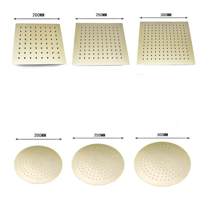 Brushed Gold Rainfall Shower Head Bathroom Stainless Steel 8/10/12 Inch Top Shower Head with Wall Ceiling Mounted Shower Arm
Brushed Gold Rainfall Shower Head Bathroom Stainless Steel 8/10/12 Inch Top Shower Head with Wall Ceiling Mounted Shower Arm