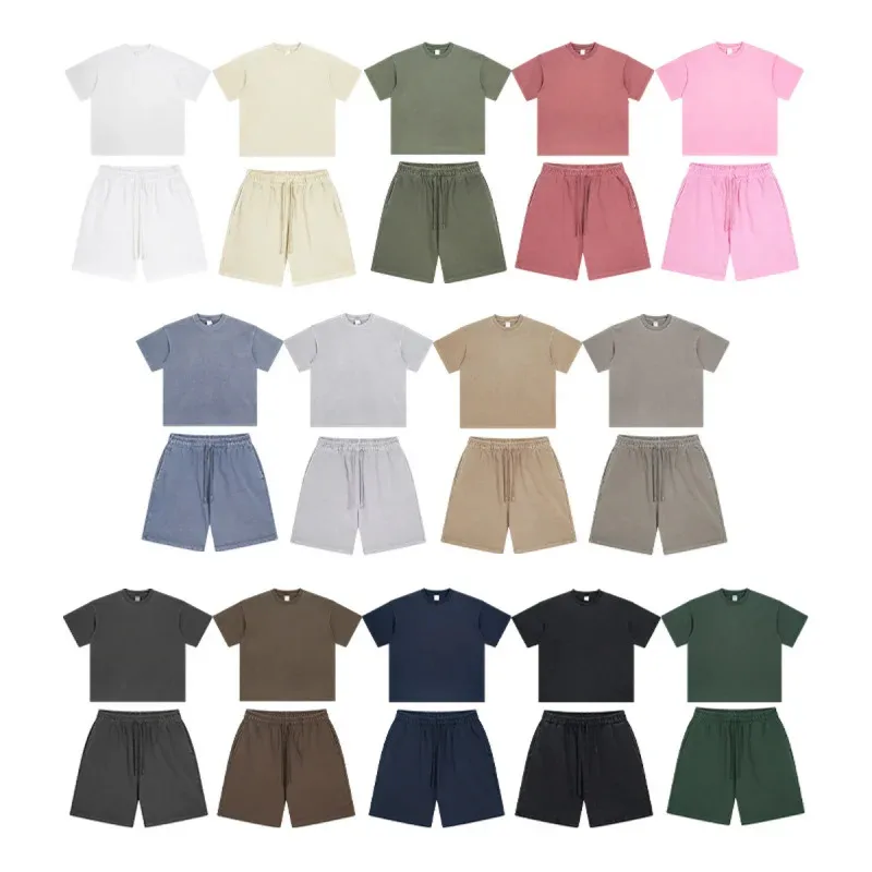 HELLOMARCEL High Quality Unisex Clothing Summer 250G Washed Worn Dyed Shorts and Tshirt Set Fashion Brand Men Women Suits
HELLOMARCEL High Quality Unisex Clothing Summer 250G Washed Worn Dyed Shorts and Tshirt Set Fashion Brand Men Women Suits