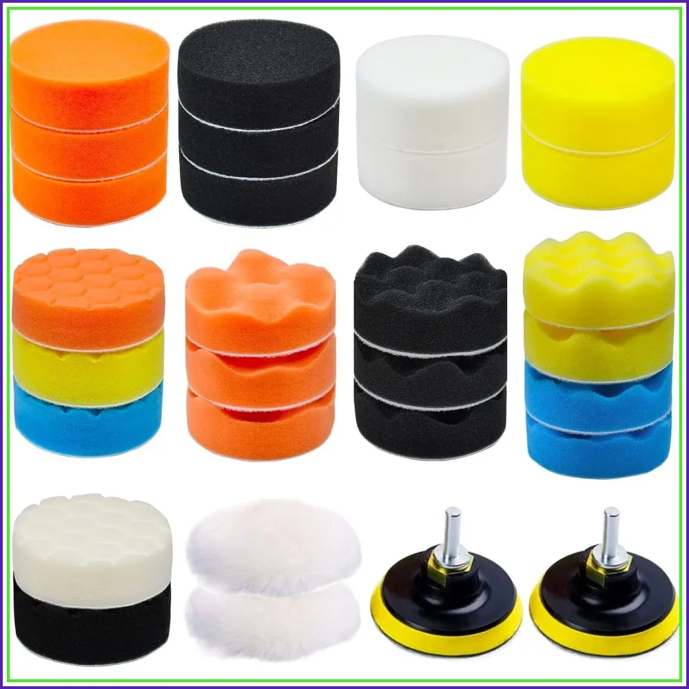 Car Foam Polishing Buffing Kit 27 Pcs - Wool Pads, Drill Adapters for Headlights & Body Wax
Car Foam Polishing Buffing Kit 27 Pcs - Wool Pads, Drill Adapters for Headlights & Body Wax