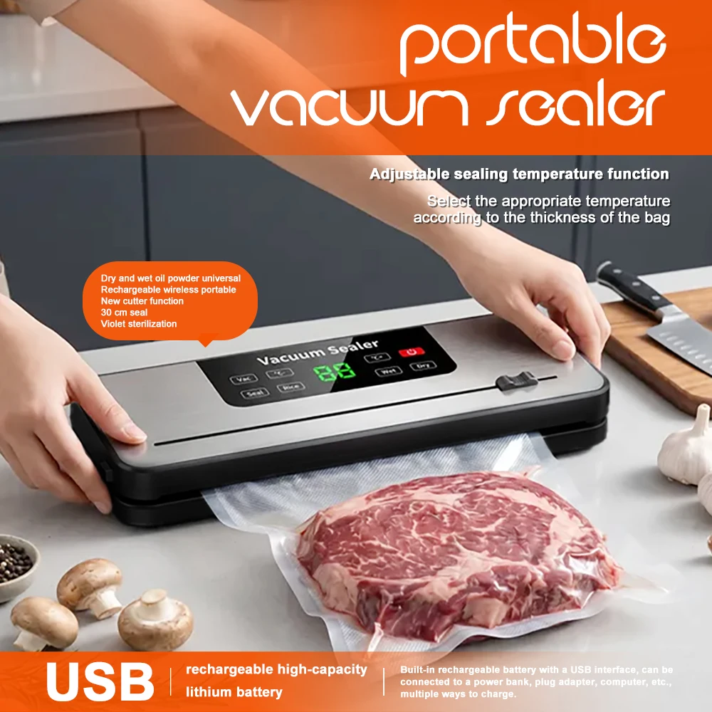 Automatic Vacuum Sealer Machine for Home Use - Wet & Dry Food Packaging with USB Charging - Small Countertop Vacuum Sealer for
Automatic Vacuum Sealer Machine for Home Use - Wet & Dry Food Packaging with USB Charging - Small Countertop Vacuum Sealer for