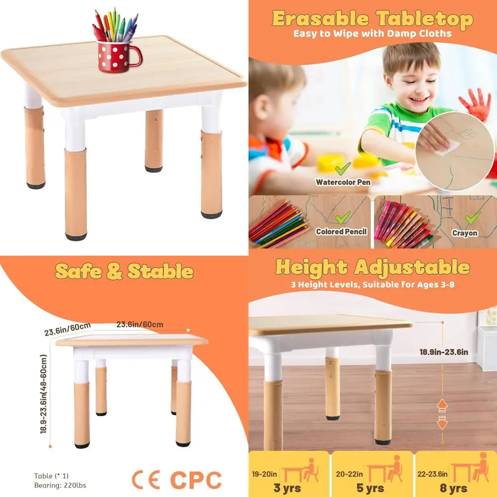 Детский стол с регулировкой высоты в 3 положениях, подходит для детей от 3 до 8 лет, легко моющийся, для творчества и рукоделия, для дома, школы или детского сада, C
Детский стол с регулировкой высоты в 3 положениях, подходит для детей от 3 до 8 лет, легко моющийся, для творчества и рукоделия, для дома, школы или детского сада, C