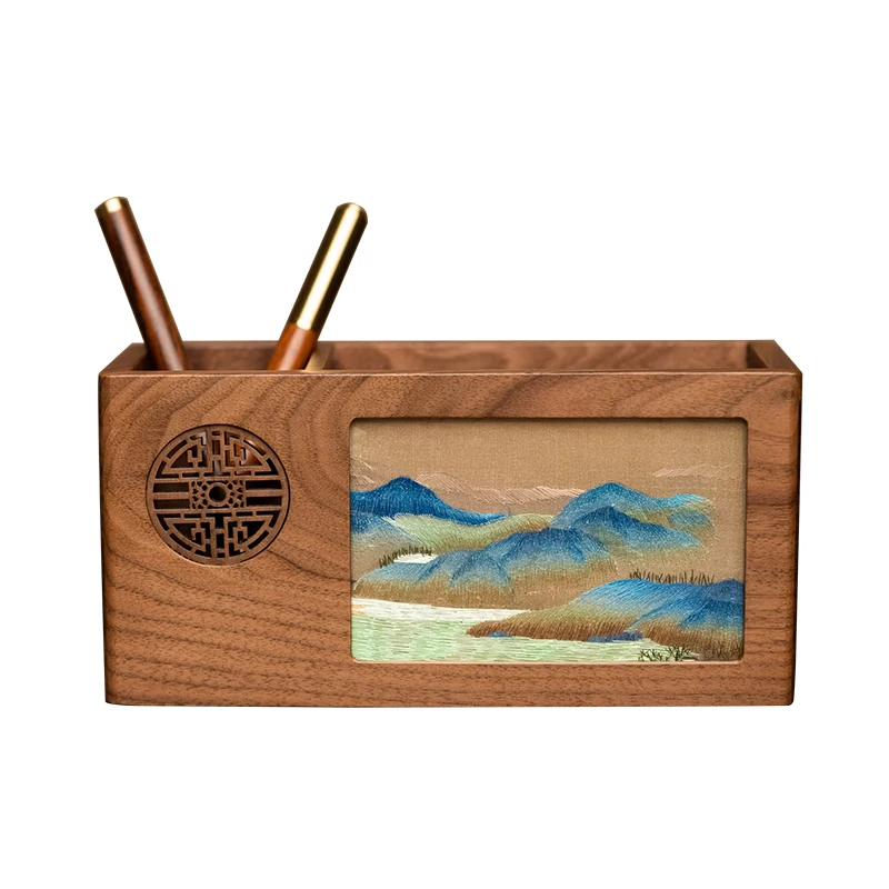 Pen holder, embroidery ornament, new Chinese-style study pen storage box, Chinese-style characteristic souvenir gift for
Pen holder, embroidery ornament, new Chinese-style study pen storage box, Chinese-style characteristic souvenir gift for