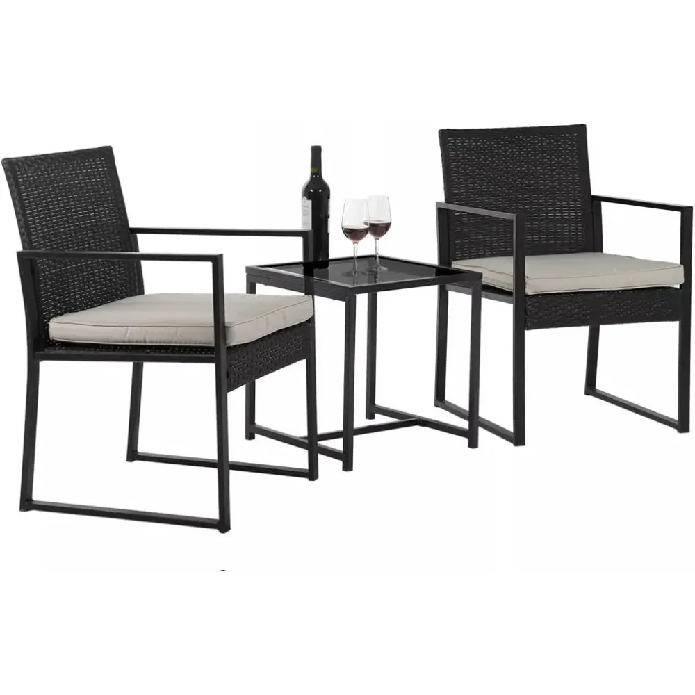 3 Pieces Outdoor Patio Furniture Sets Wicker Porch Furniture Bistro Table Rattan Chairs w/Thick Cushions Patio Conversation Set
3 Pieces Outdoor Patio Furniture Sets Wicker Porch Furniture Bistro Table Rattan Chairs w/Thick Cushions Patio Conversation Set