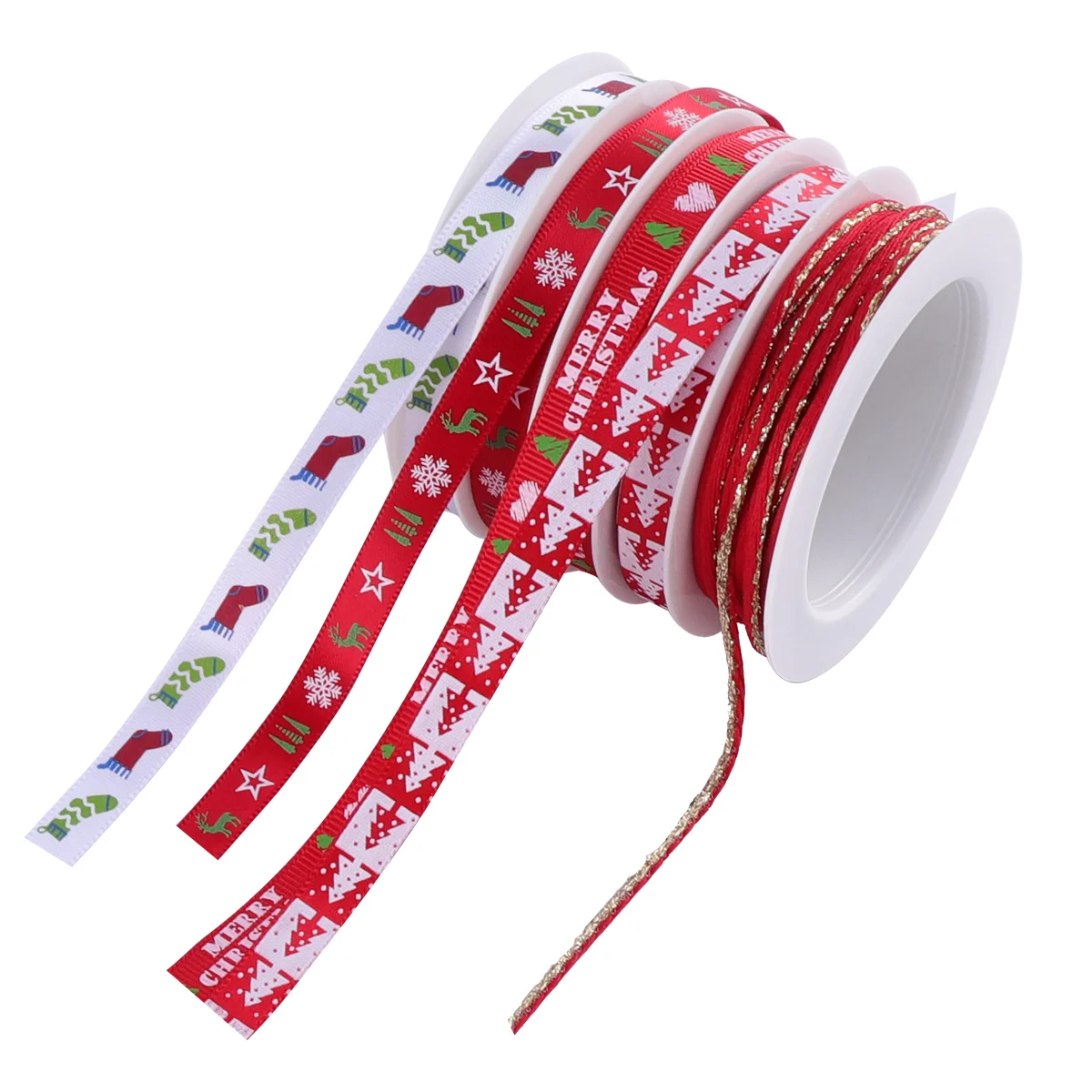 5 Rolls Christmas Ribbon Gift Decoration Band Ornaments Printing Cloth Decorative
5 Rolls Christmas Ribbon Gift Decoration Band Ornaments Printing Cloth Decorative